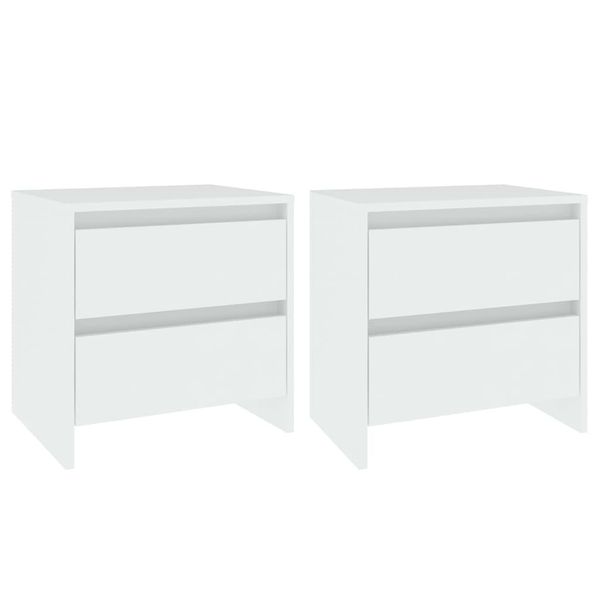 Syfax™ Comodino Bianco 45X34,5X44,5 Cm In Legno Ingegnerizzato-image
