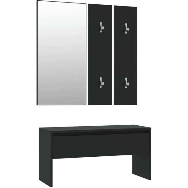 Syfax™ Set Di Mobili Da Corridoio Nero In Legno Multistrato-image