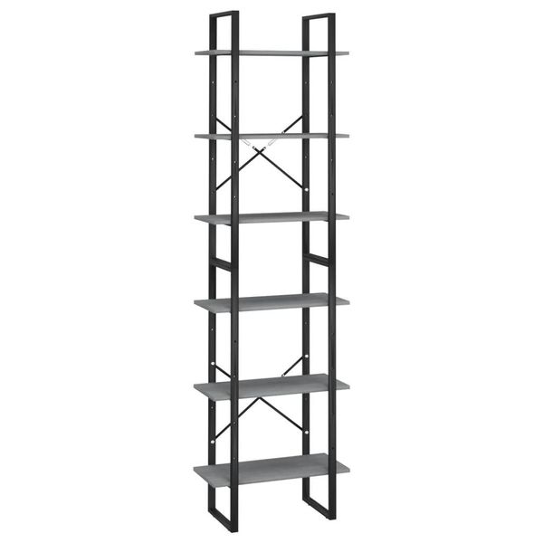 Syfax™ Scaffale Grigio 60X30X210 Cm In Legno Massello Di Pino-image