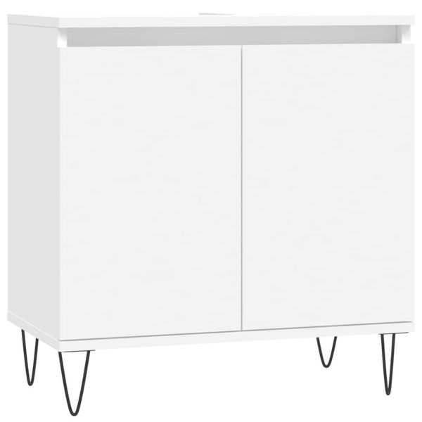 Syfax™ Mobile Da Bagno Bianco 58X33X60 Cm In Legno Multistrato-image