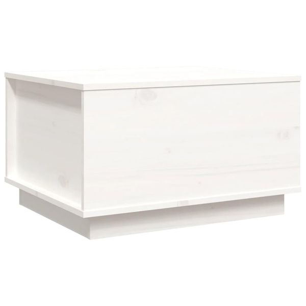 Syfax™ Tavolino Da Salotto Bianco 60X50X35 Cm Legno Massello Di Pino-image