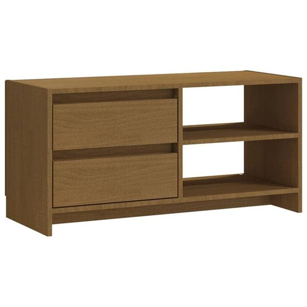 Syfax™ Mobile Porta Tv Marrone Ambra 80X31X39 Cm In Legno Di Pino-image