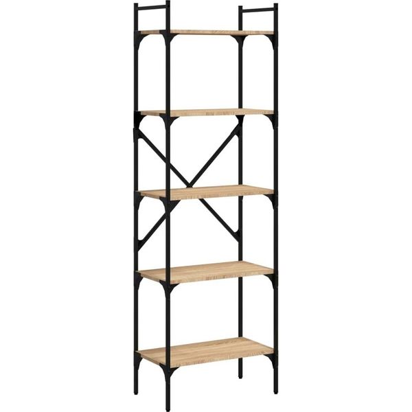 Syfax™ Libreria Rovere Sonoma 5 Ripiani 56X31,5X174 Cm Multistrato-image