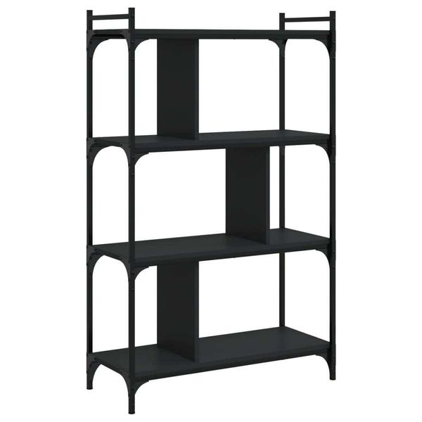 Syfax™ Libreria Nera 4 Ripiani 76X32X123 Cm Legno Multistrato-image