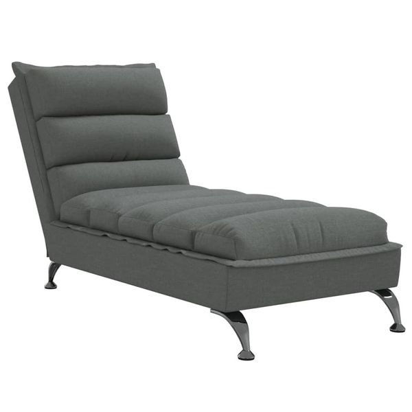 Syfax™ Chaise Longue Con Cuscini Grigio Scuro In Tessuto-image