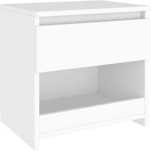 Syfax™ Comodino Bianco 40X30X39 Cm In Legno Ingegnerizzato-image