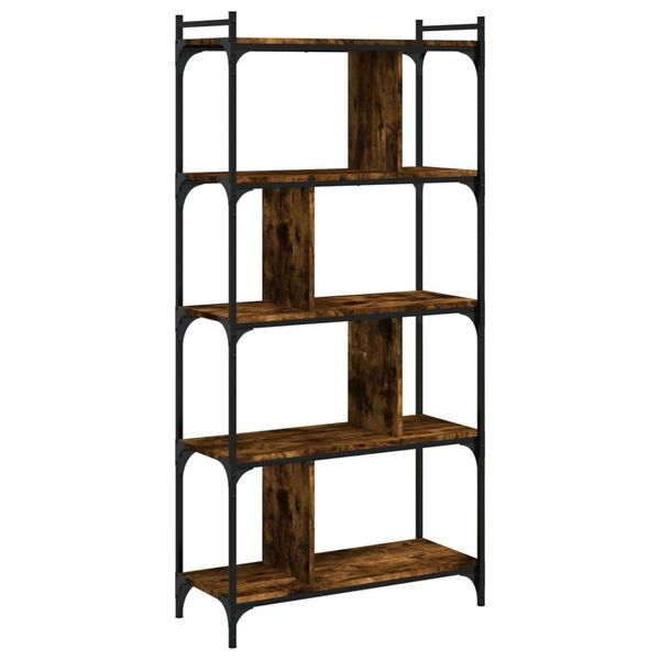 Syfax™ Libreria Rovere Fumo 5 Ripiani 76X32X158 Cm Legno Multistrato-image