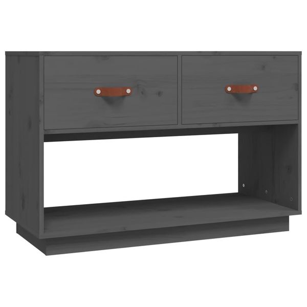 Syfax™ Mobile Porta Tv Grigio 90X40X60 Cm In Legno Massello Di Pino-image