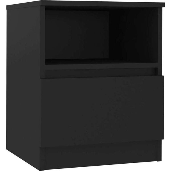 Syfax™ Comodino Nero 40X40X50 Cm In Legno Multistrato-image