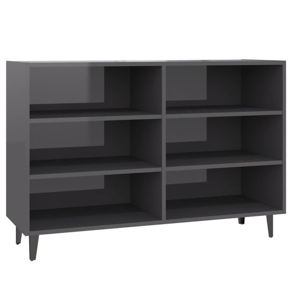 Syfax™ Credenza Grigio Lucido 103,5X35X70 Cm In Legno Multistrato-image