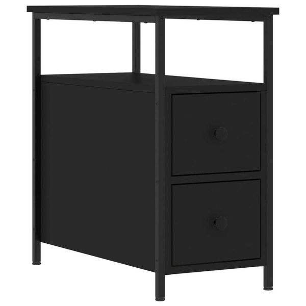 Syfax™ Comodino Nero 30X60X60 Cm In Legno Multistrato-image