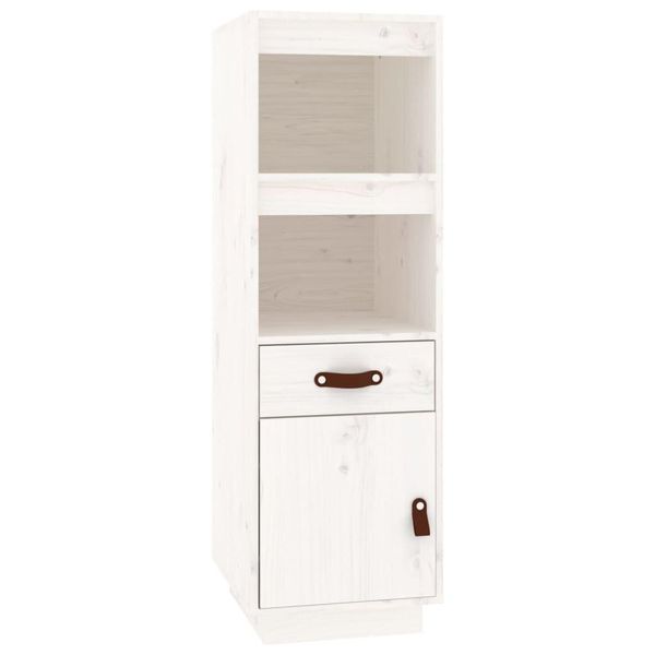 Syfax™ Credenza Bianca 34X40X108,5 Cm In Legno Massello Di Pino-image