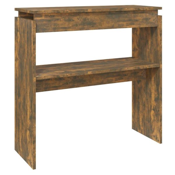Syfax™ Tavolino Consolle Rovere Fumo 80X30X80 Cm In Legno Multistrato-image