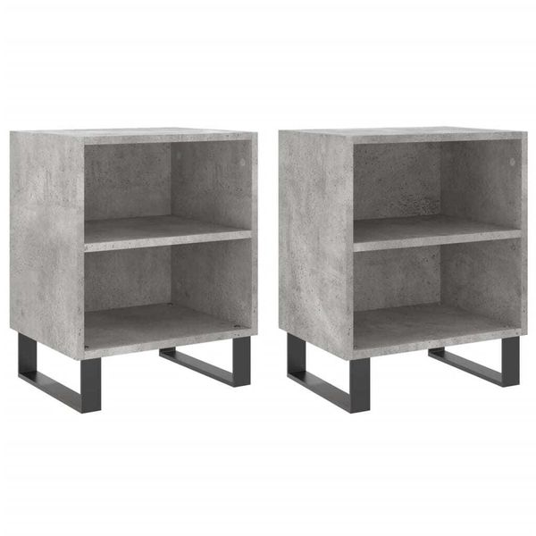 Syfax™ Comodini 2 Pz Grigio Cemento 40X30X50 Cm In Legno Multistrato-image