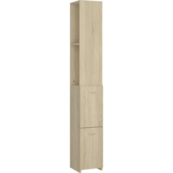 Syfax™ Armadietto Bagno Rovere Sonoma 25X26,5X170 Cm Legno Multistrato-image