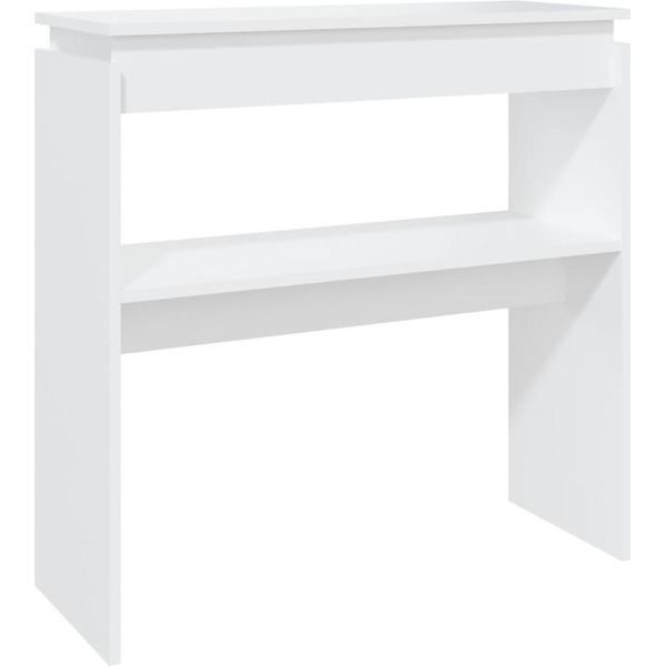 Syfax™ Tavolino Consolle Bianco 80X30X80 Cm In Legno Multistrato-image