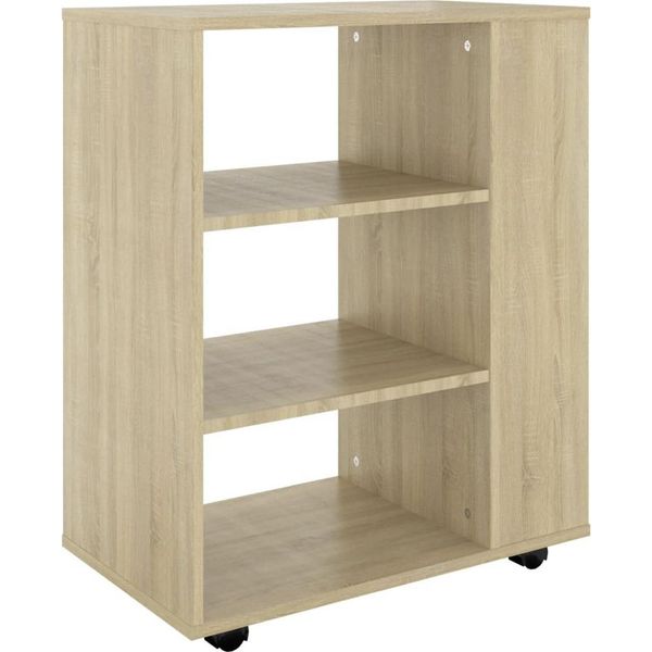 Syfax™ Mobiletto Con Ruote Rovere Sonoma 60X35X75 Cm Legno Multistrato-image