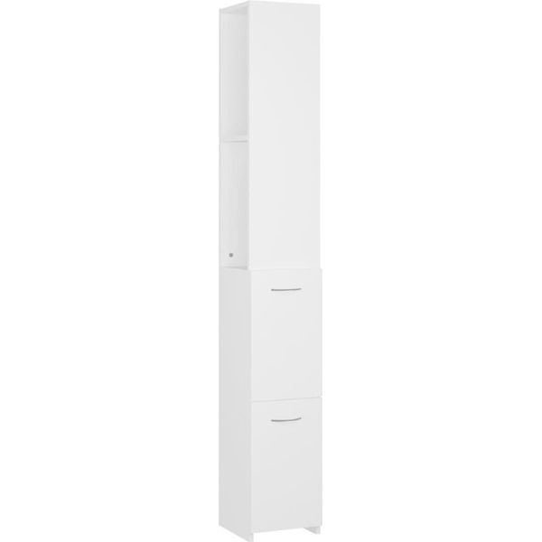 Syfax™ Armadietto Da Bagno Bianco 25X26,5X170 Cm In Legno Multistrato-image