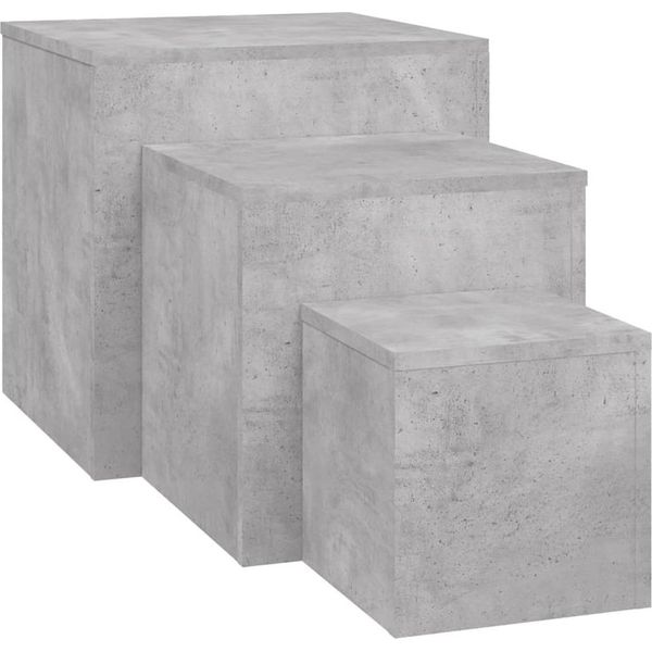 Syfax™ Tavolini 3 Pz Grigio Cemento In Truciolato-image