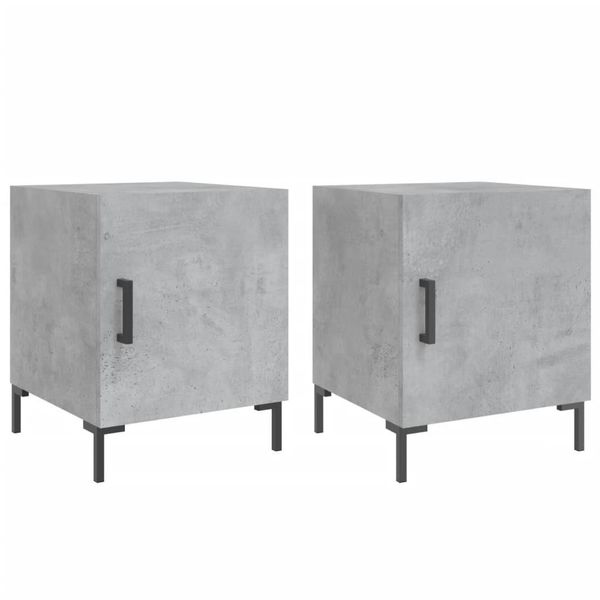 Syfax™ Comodini 2 Pz Grigio Cemento 40X40X50 Cm In Legno Multistrato-image