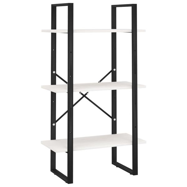 Syfax™ Scaffale Bianco 60X30X105 Cm In Legno Massello Di Pino-image