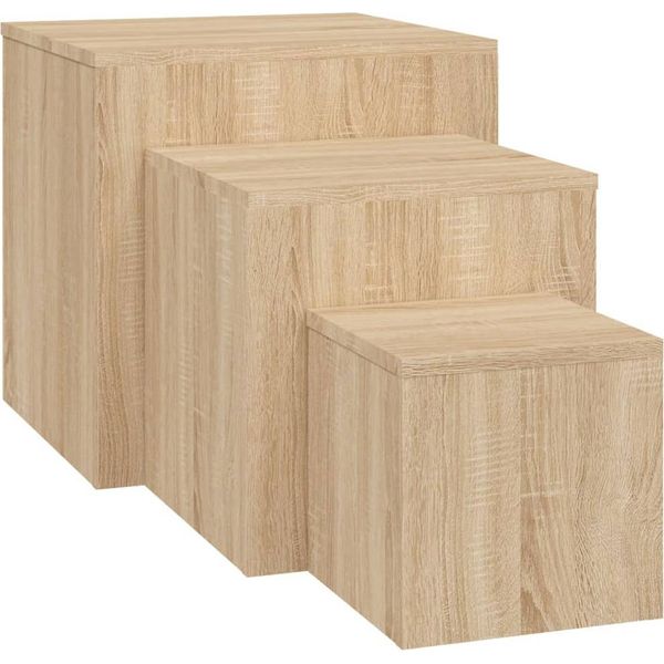 Syfax™ Tavolini 3 Pz Rovere Sonoma In Truciolato-image