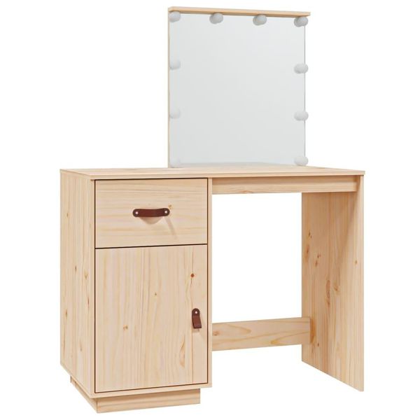 Syfax™ Toeletta Con Led 95X50X133,5 Cm In Legno Massello Di Pino-image