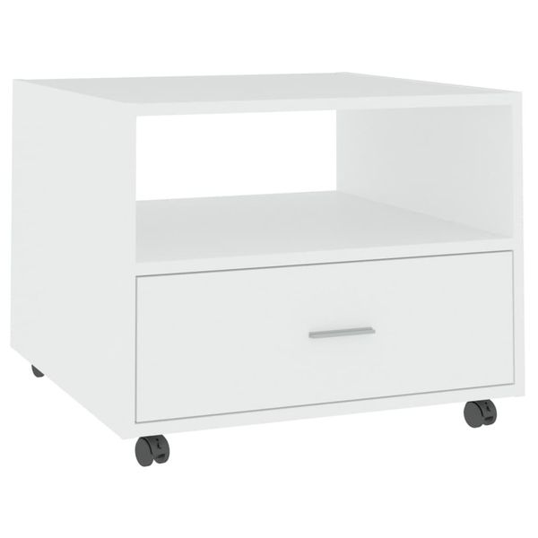 Syfax™ Tavolino Da Salotto Bianco 55X55X40 Cm In Legno Multistrato-image