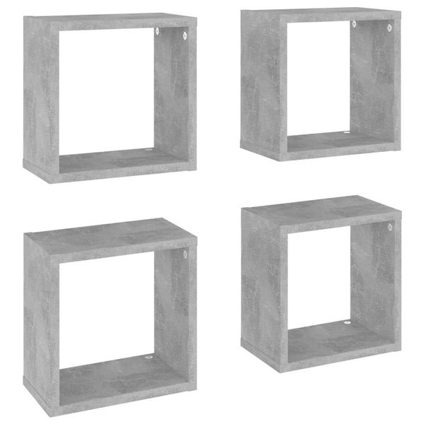 Syfax™ Mensole Parete A Cubo 4 Pz Grigio Cemento 26X15X26 Cm-image