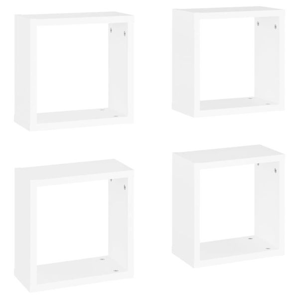 Syfax™ Mensole Parete A Cubo 4 Pz Bianche 30X15X30 Cm-image