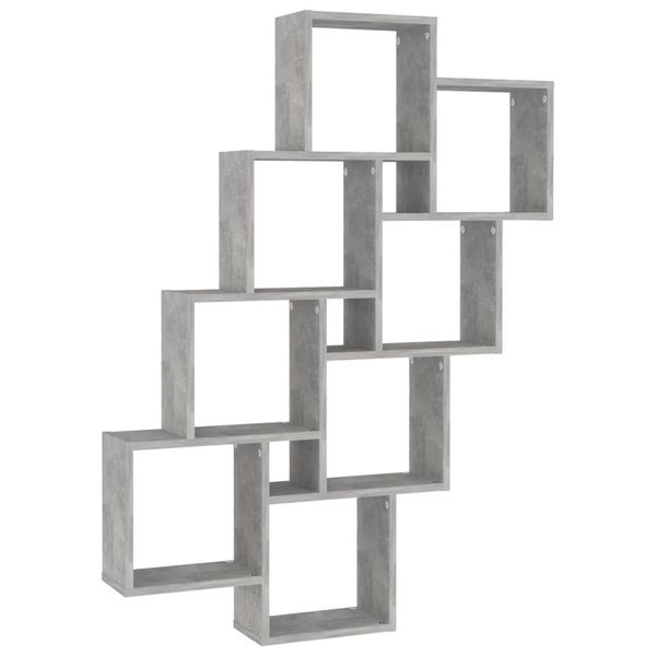 Syfax™ Mensola Parete Cubo Grigio Cemento 90X15X119 Legno Multistrato-image