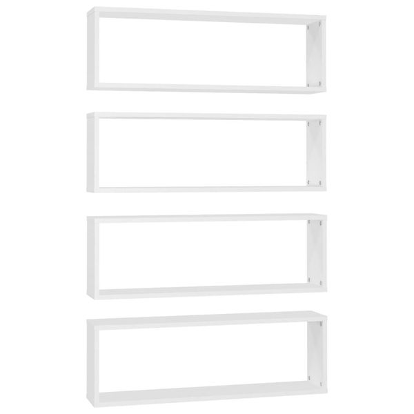 Syfax™ Mensole Parete A Cubo 4Pz Bianco 80X15X26,5Cm Legno Multistrato-image