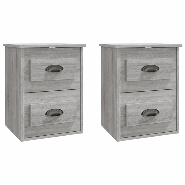 Syfax™ Comodini A Parete 2 Pz Grigio Sonoma 41,5X36X53 Cm-image