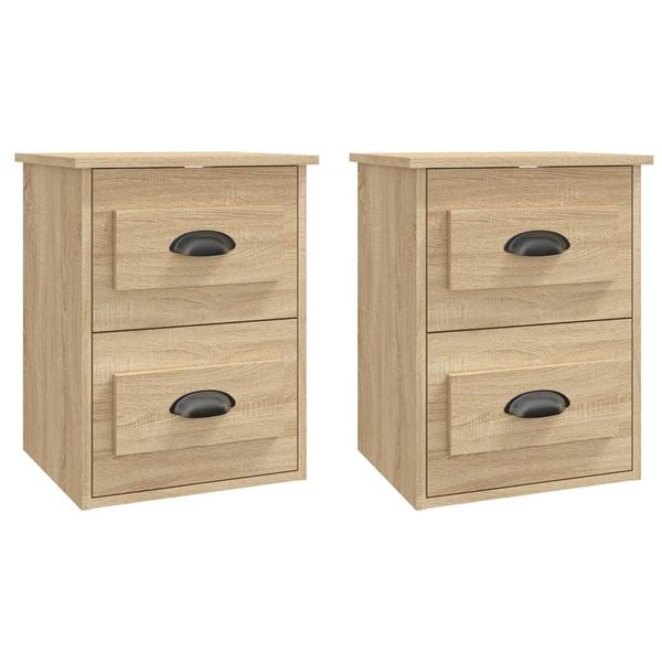 Syfax™ Comodini A Parete 2 Pz Rovere Sonoma 41,5X36X53 Cm-image