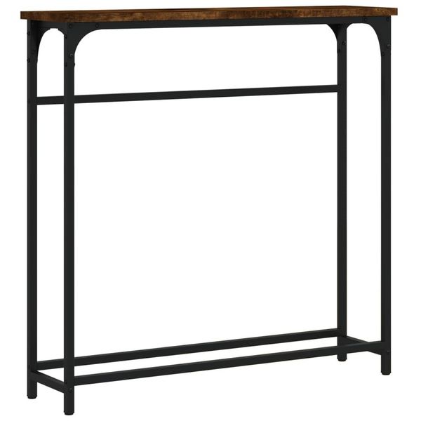 Syfax™ Tavolino Consolle Rovere Fumo 75X19,5X75Cm In Legno Multistrato-image