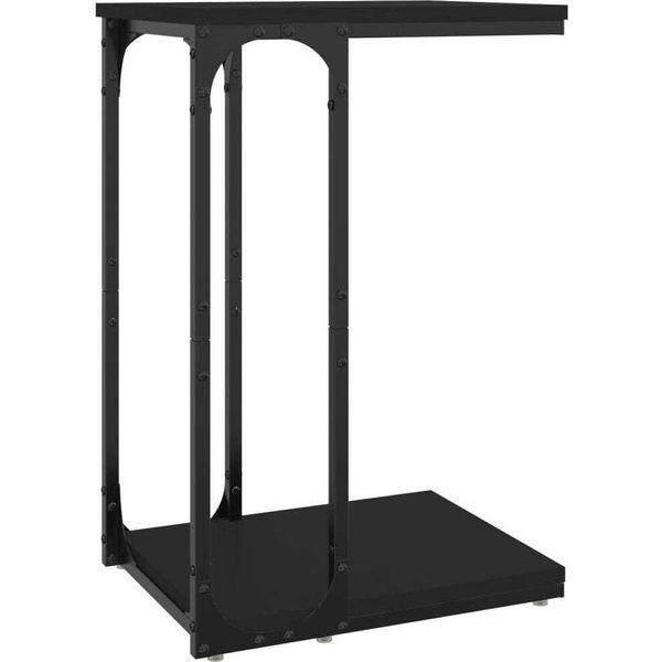 Syfax™ Tavolino Nero 40X30X60 Cm In Legno Multistrato-image