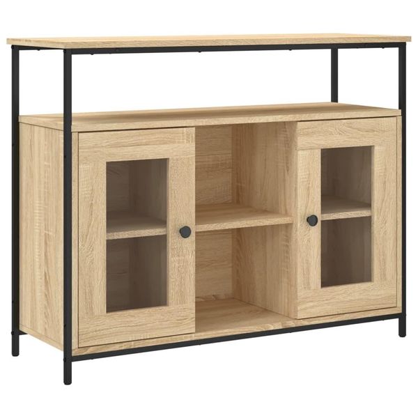 Syfax™ Credenza Rovere Sonoma 100X35X80 Cm In Legno Multistrato-image