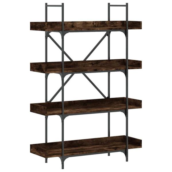Syfax™ Libreria 4 Ripiani Rovere Fumo 100X33X145,5Cm Legno Multistrato-image