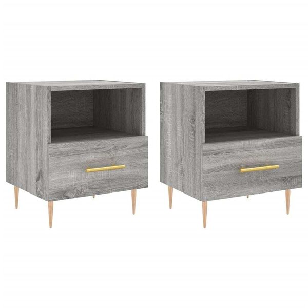 Syfax™ Comodini 2 Pz Grigio Sonoma 40X35X47,5 Cm In Legno Multistrato-image