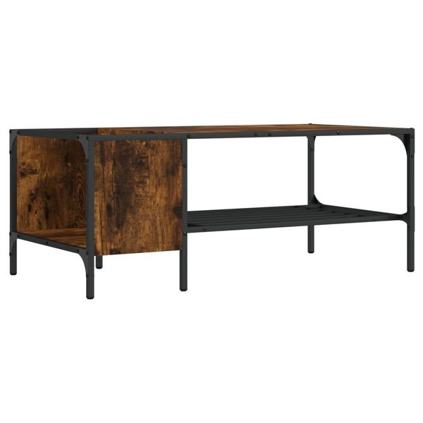 Syfax™ Tavolino Salotto Ripiano Rovere Fumo 100X51X40Cm Multistrato-image