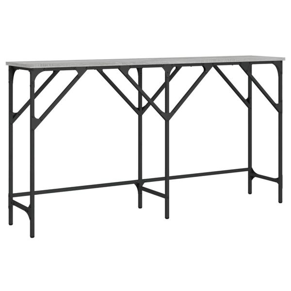 Syfax™ Tavolo Consolle Grigio Sonoma 140X29X75 Cm In Legno Multistrato-image