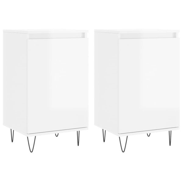 Syfax™ Credenze 2 Pz Bianco Lucido 40X35X70 Cm In Legno Multistrato-image