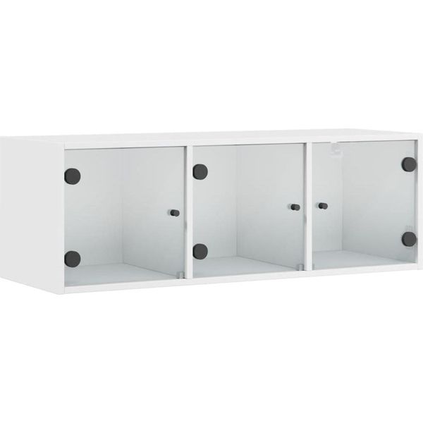 Syfax™ Mobile A Muro Con Ante In Vetro Bianco 102X37X35 Cm-image