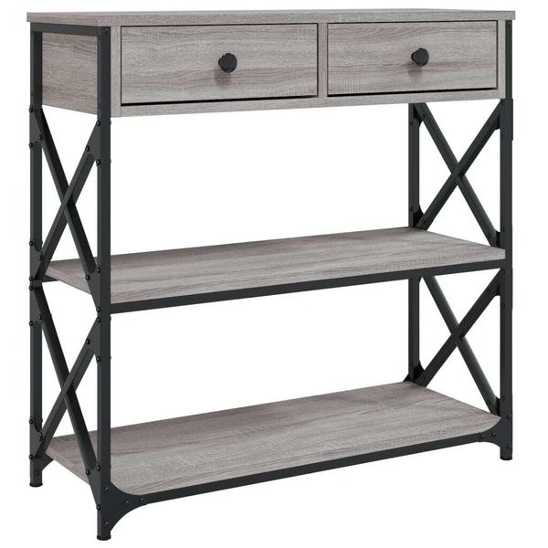 Syfax™ Tavolino Consolle Grigio Sonoma 75X28X75 Cm Legno Multistrato-image