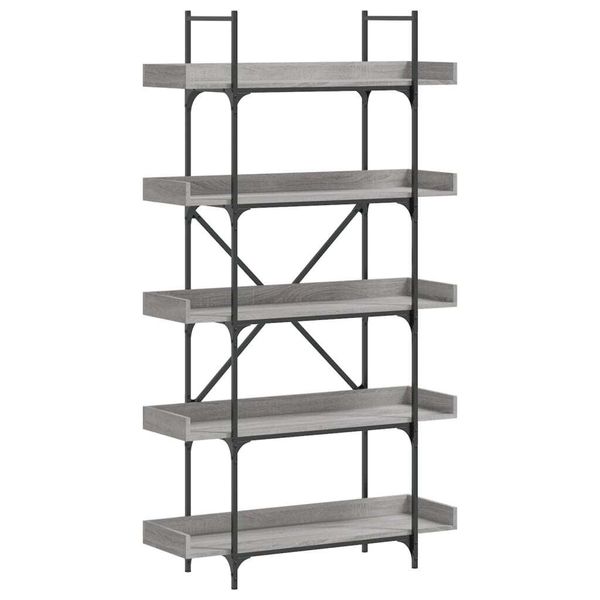Syfax™ Libreria 5 Ripiani Grigio Sonoma 100X33X180,5 Legno Multistrato-image