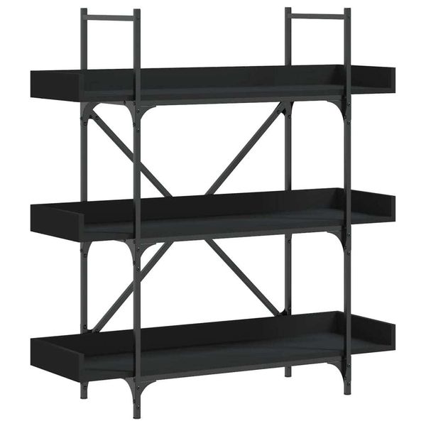 Syfax™ Libreria A 3 Ripiani Nera 100X33X108,5 Cm In Legno Multistrato-image