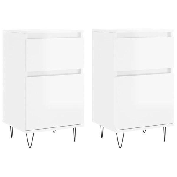 Syfax™ Credenze 2 Pz Bianco Lucido 40X35X70 Cm In Legno Multistrato-image