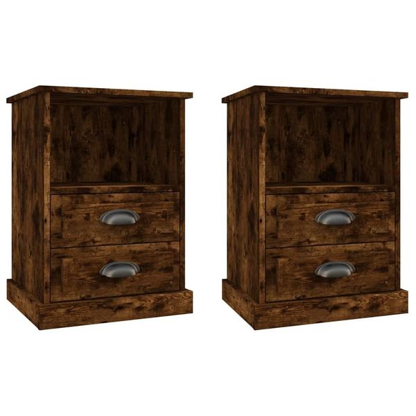 Syfax™ Comodini 2Pz Rovere Fumo 43X36X60 Cm-image