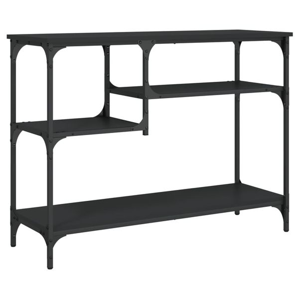 Syfax™ Tavolino Consolle Con Ripiani Nero 100X35X75 Cm-image
