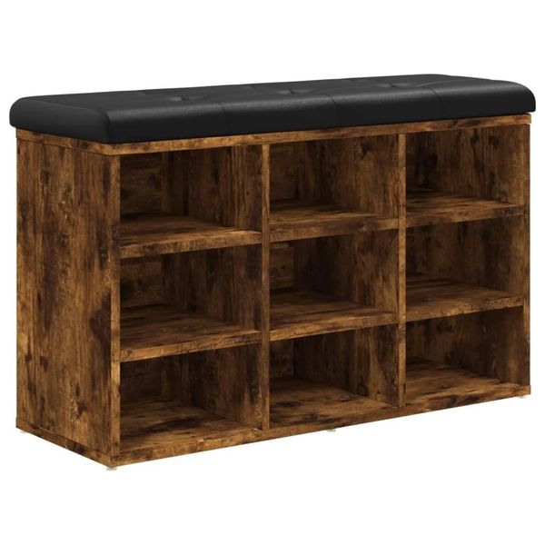 Syfax™ Panca Porta Scarpe Rovere Fumo 82X32X50 Cm Legno Multistrato-image